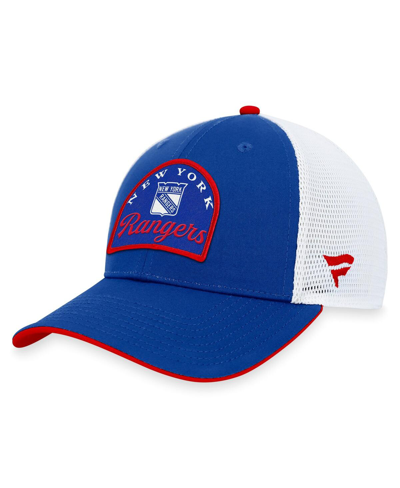 Fanatics Branded Blue/white New York Rangers Fundamental Adjustable Hat In Blue,white