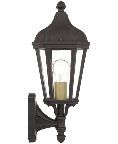 Shop Livex Morgan 1 Light Outdoor Wall Lantern In Bronze With Antique Gold