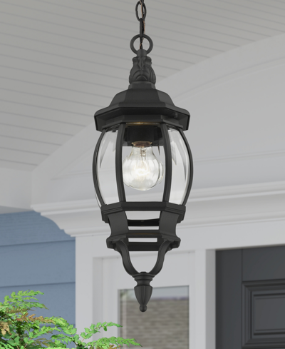 Livex Frontenac 1 Light Outdoor Pendant Lantern In Textured Black