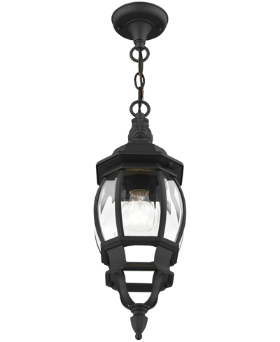 Livex Frontenac 1 Light Outdoor Pendant Lantern In Textured Black