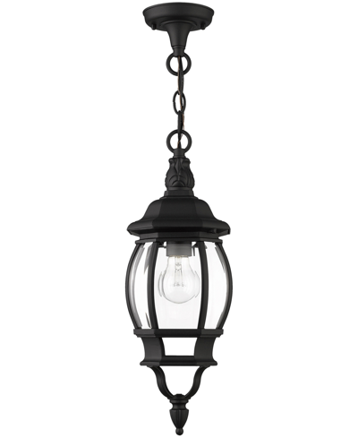 Livex Frontenac 1 Light Outdoor Pendant Lantern In Textured Black