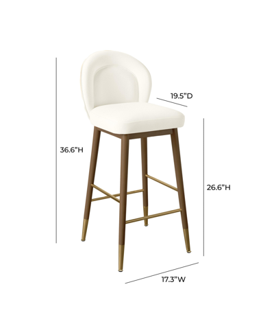 Tov Furniture 1 Pc. Velvet Counter Stool In Cream