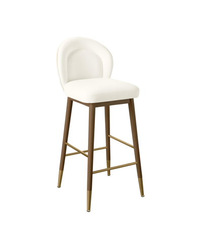 Tov Furniture 1 Pc. Velvet Counter Stool In Cream