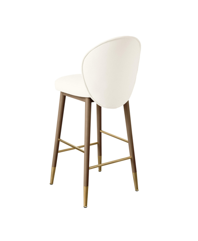 Tov Furniture 1 Pc. Velvet Counter Stool In Cream