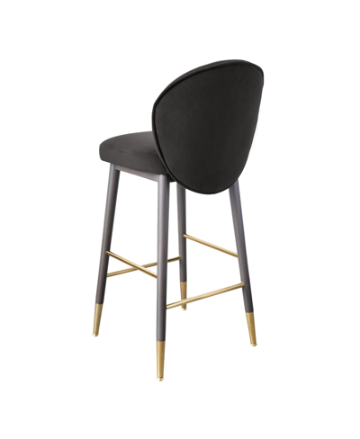 Tov Furniture 1 Pc. Velvet Counter Stool In Dark Gray