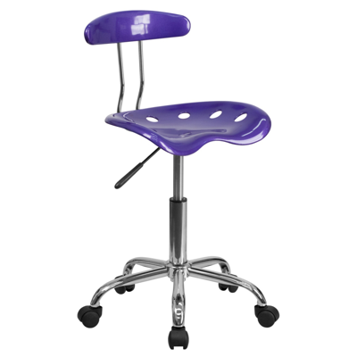 Shop Flash Furniture Vibrant Violet And Chrome Swivel Task Chair With Tractor Seat In Purple