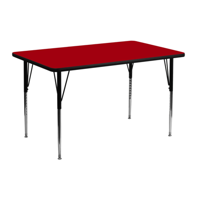 Shop Flash Furniture 24''w X 48''l Rectangular Red Thermal Laminate Activity Table
