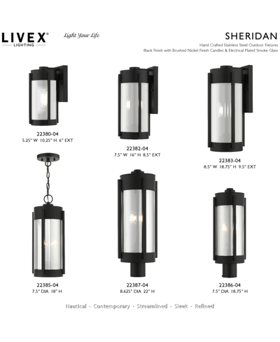 Shop Livex Sheridan 2 Light Outdoor Post Top Lantern In Black
