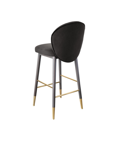 Tov Furniture 1 Pc. Velvet Counter Stool In Dark Gray