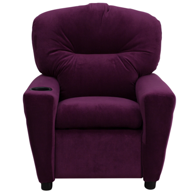 Shop Flash Furniture Contemporary Purple Microfiber Kids Recliner With Cup Holder