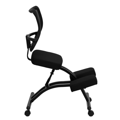 Shop Flash Furniture Mobile Ergonomic Kneeling Chair With Black Mesh Back