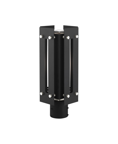 Livex Utrecht 1 Light Outdoor Post Top Lantern In Black With Brushed