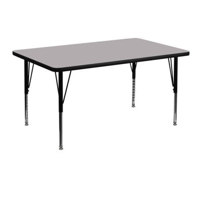 Shop Flash Furniture 30''w X 48''l Rectangular Grey Thermal Laminate Activity Table In Gray