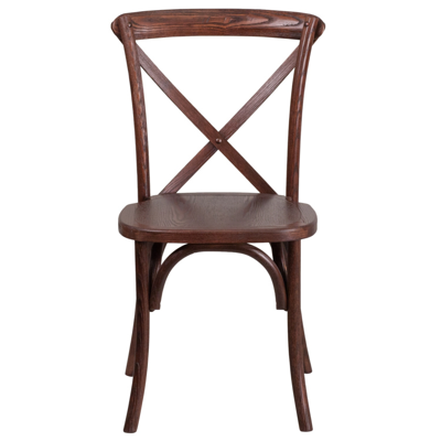 Shop Flash Furniture Hercules Series Stackable Mahogany Wood Cross Back Chair In Brown