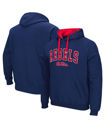 Colosseum Men's  Navy Ole Miss Rebels Big And Tall Arch And Logo 2.0 Pullover Hoodie In Navy