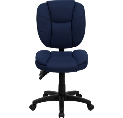 Shop Flash Furniture Mid-back Navy Blue Fabric Multifunction Ergonomic Swivel Task Chair