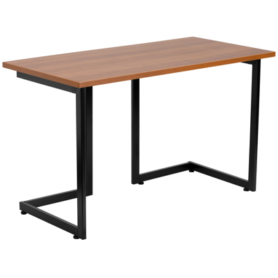 Shop Flash Furniture Cherry Computer Desk With Black Metal Frame In Red