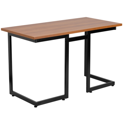Shop Flash Furniture Cherry Computer Desk With Black Metal Frame In Red