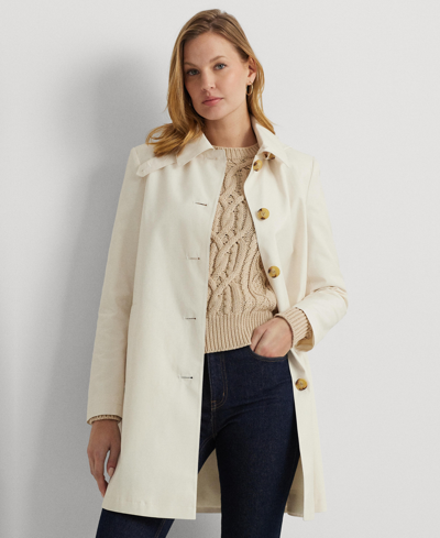 Shop Lauren Ralph Lauren Women's Hooded Raincoat In Cream