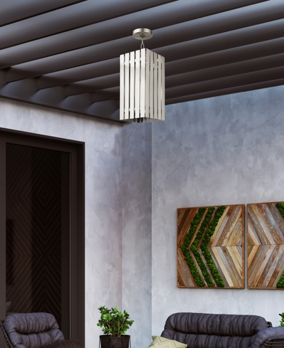 Livex Greenwick 1 Light Outdoor Pendant Lantern In Brushed Nickel
