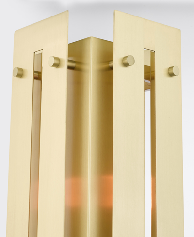 Livex Utrecht 1 Light Outdoor Post Top Lantern In Satin Brass