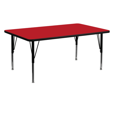 Shop Flash Furniture 24''w X 60''l Rectangular Red Hp Laminate Activity Table
