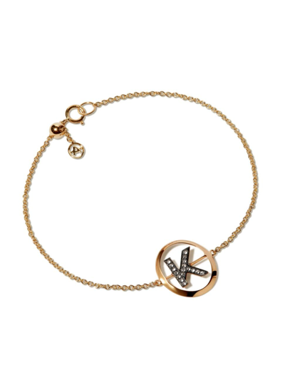 Shop Annoushka Women's Initial 18k Yellow Gold & 0.07 Tcw Diamond Pendant Bracelet In Initial K