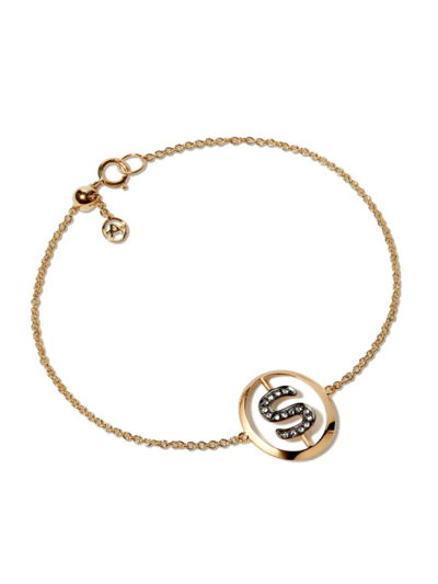 Shop Annoushka Women's Initial 18k Yellow Gold & 0.07 Tcw Diamond Pendant Bracelet In Initial S