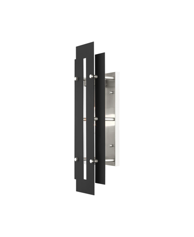 Livex Utrecht 1 Light Outdoor Wall Lantern In Black With Brushed