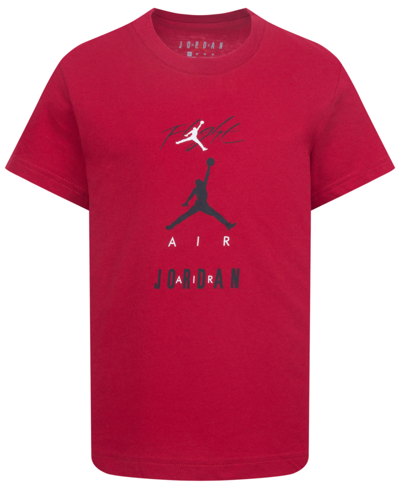Shop Jordan Little Boys Triple Threat Short Sleeve T-shirt In Gym Red