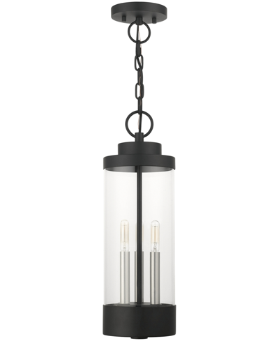 Shop Livex Hillcrest 3 Light Outdoor Pendant Lantern In Textured Black