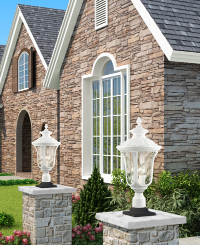 Livex Oxford 3 Light Outdoor Post Top Lantern In Textured White