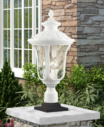Livex Oxford 3 Light Outdoor Post Top Lantern In Textured White
