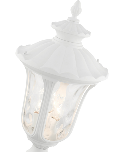 Livex Oxford 3 Light Outdoor Post Top Lantern In Textured White