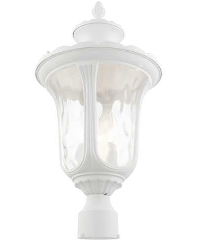 Livex Oxford 3 Light Outdoor Post Top Lantern In Textured White