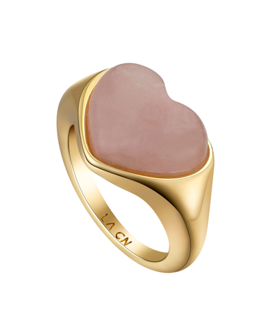 Shop Unwritten Rose Quartz Heart Ring In Gold
