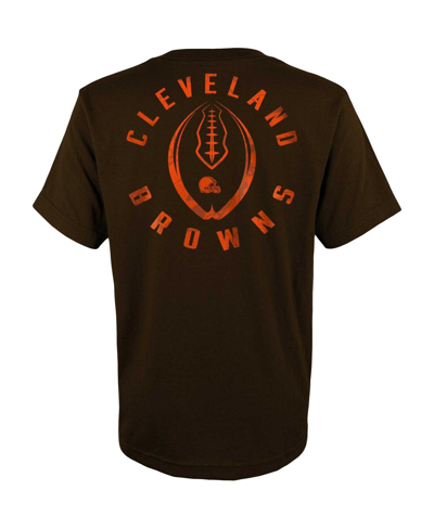 Shop Outerstuff Big Boys And Girls Brown Cleveland Browns Liquid Camo Logo T-shirt