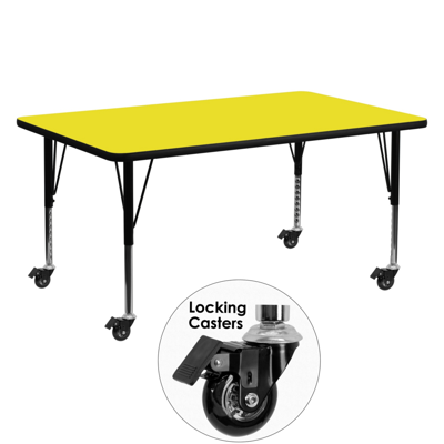 Shop Flash Furniture Mobile 24''w X 60''l Rectangular Yellow Hp Laminate Activity Table