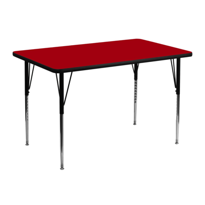 Shop Flash Furniture 30''w X 48''l Rectangular Red Thermal Laminate Activity Table