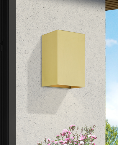 Livex Derby 1 Light Outdoor And Indoor Ada Small Sconce In Satin Gold