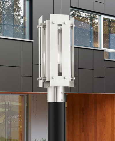 Livex Utrecht 1 Light Outdoor Post Top Lantern In Brushed Nickel