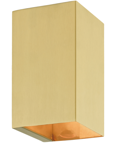 Livex Derby 1 Light Outdoor And Indoor Ada Small Sconce In Satin Gold
