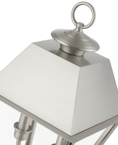 Livex Wentworth 2 Light Outdoor Medium Post Top Lantern In Brushed Nickel