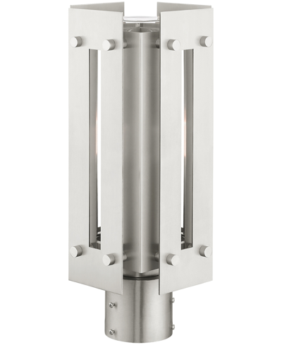 Livex Utrecht 1 Light Outdoor Post Top Lantern In Brushed Nickel
