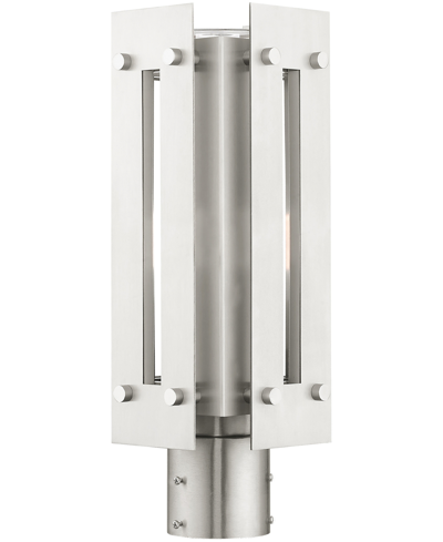 Livex Utrecht 1 Light Outdoor Post Top Lantern In Brushed Nickel