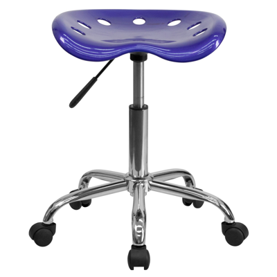 Shop Flash Furniture Vibrant Deep Blue Tractor Seat And Chrome Stool