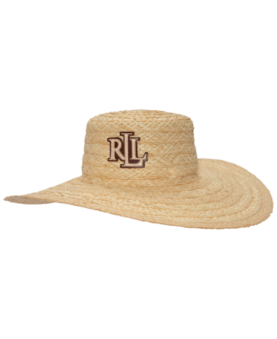 Shop Lauren Ralph Lauren Rustic Sun Hat With Logo In Natural