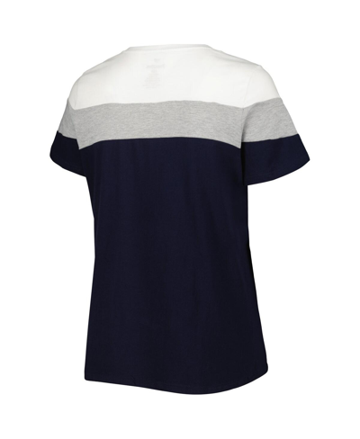 Shop Profile Women's White, Navy New York Yankees Plus Size Colorblock T-shirt In White,navy