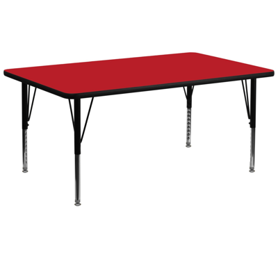 Shop Flash Furniture 30''w X 72''l Rectangular Red Hp Laminate Activity Table