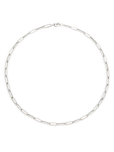 Shop Saks Fifth Avenue Women's 14k White Gold Paper Clip Chain Necklace/18"